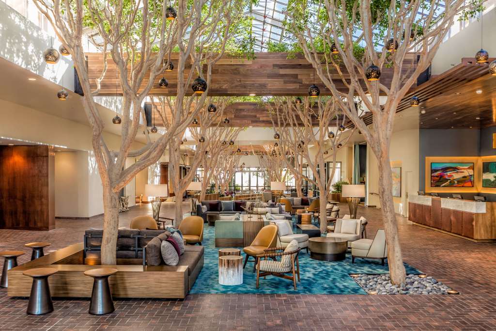 HOTEL LOBBY WITH TREES
