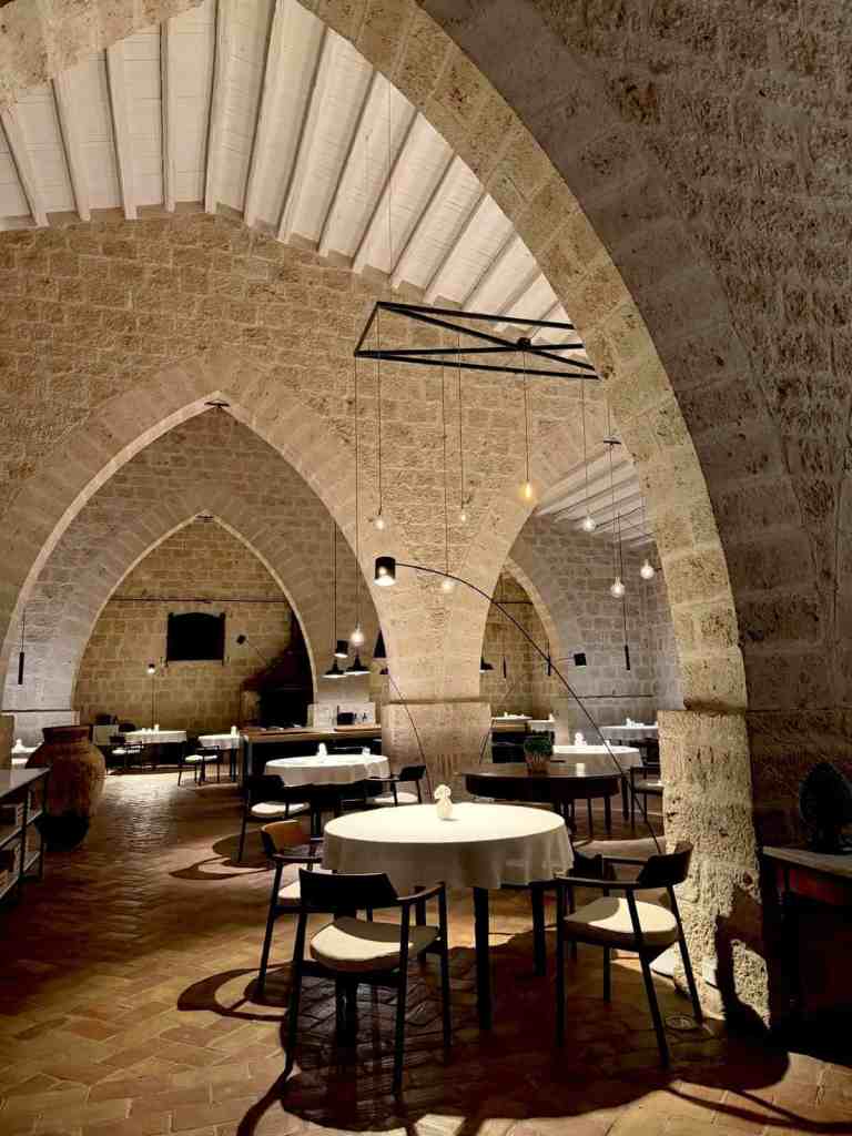 restaurant at farmhouse hotel in sicily